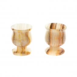 Набор рюмок 2 шт из оникса 15 мл 3,8х4,5 см в коробке (1,2х2)