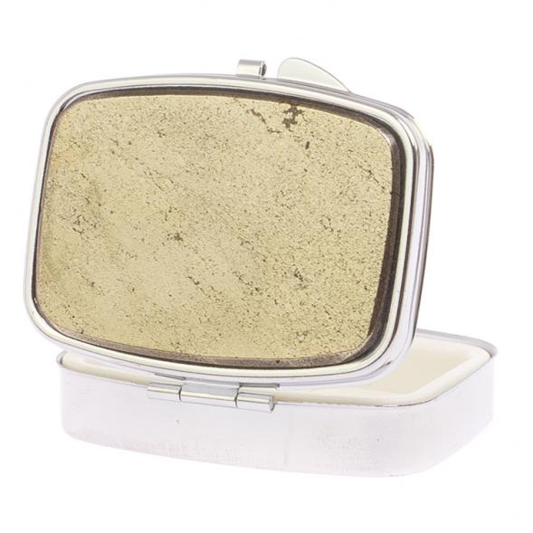 Таблетница на 2 отделения камень пирит цвет серебро 126181