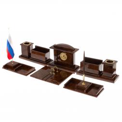 Письменный набор &amp;quot;Золотой&amp;quot; из коричневого обсидиана