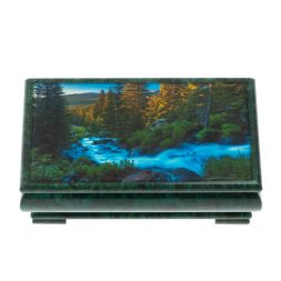 Шкатулка "Горная река" из змеевика 16х8х7,5 см