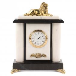 Часы &amp;quot;Лев&amp;quot; камень мрамор бронза