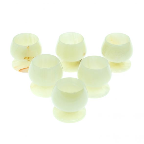 Набор рюмок 6 шт из светлого оникса в футляре 5х4,9 см (2х2) 128814