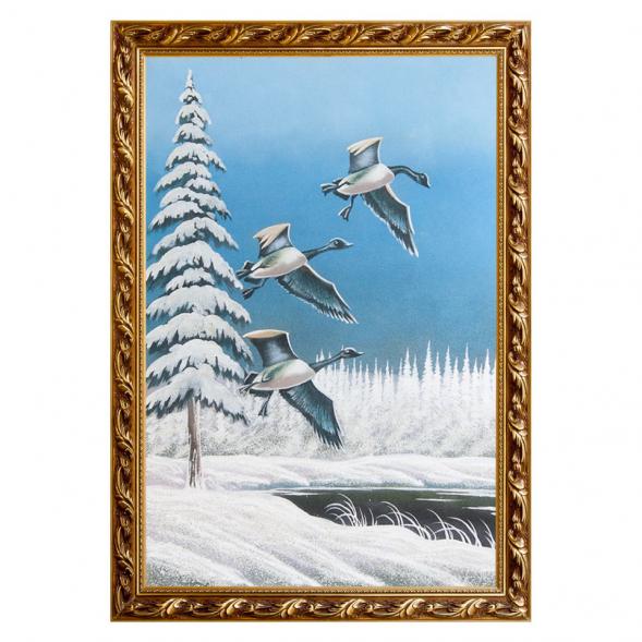Картина &amp;quot;Гуси&amp;quot; багет 46х66 см, каменная крошка 111815