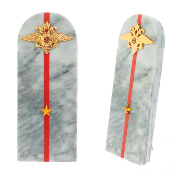 Сувенир &amp;quot;Погон младший лейтенант МВД&amp;quot; камень мрамор 128125
