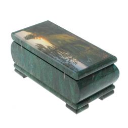 Шкатулка "Закат" из змеевика 16х8х7,5 см