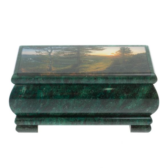 Шкатулка &amp;quot;Закат&amp;quot; из змеевика 16х8х7,5 см 128288