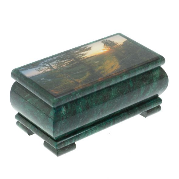 Шкатулка &amp;quot;Закат&amp;quot; из змеевика 16х8х7,5 см 128288