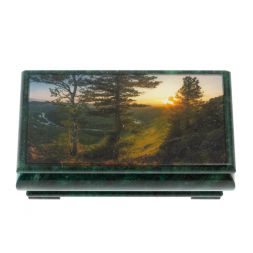 Шкатулка "Закат" из змеевика 16х8х7,5 см