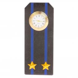 Часы "Погон подполковник Авиации ВМФ" из змеевика