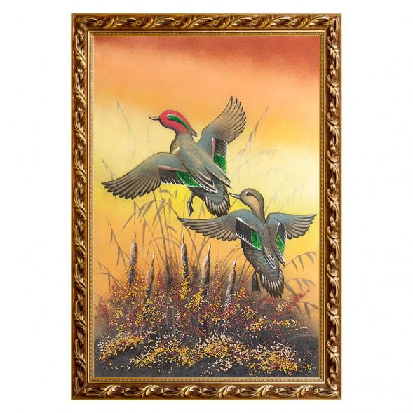 Картина &amp;quot;Утки&amp;quot; багет 46х66 см, каменная крошка 111816