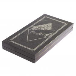 Нарды из камня с гравировкой "Волк"