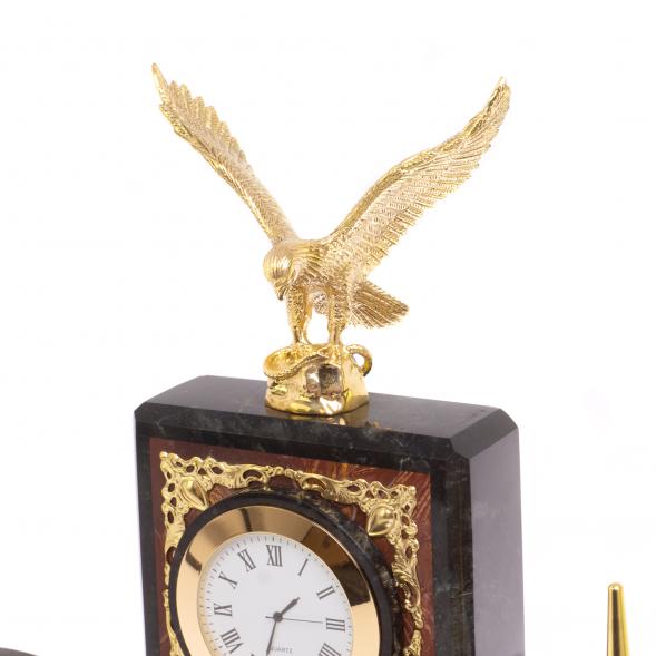 Настольный прибор &amp;quot;Горный орел&amp;quot; камень лемезит змеевик 119991