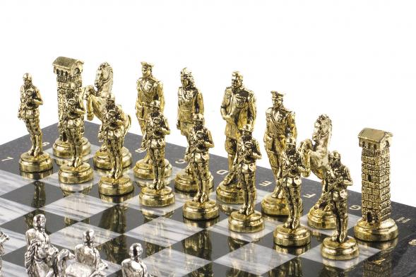 Шахматы сувенирные &amp;quot;Великая Отечественная война&amp;quot; доска 44х44 см мрамор змеевик 120689