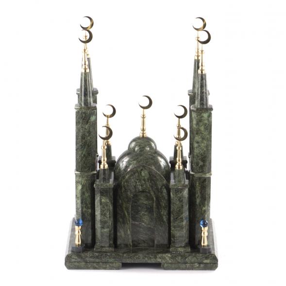 Декоративные часы из камня &amp;quot;Мечеть&amp;quot; змеевик 121386