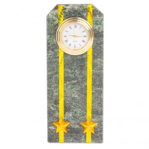 Часы &amp;quot;Погон подполковник таможни&amp;quot; камень змеевик 122516