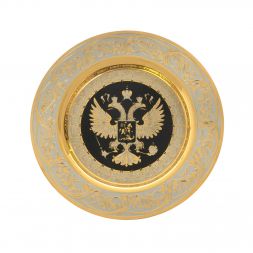 Чайная пара &amp;quot;Герб России&amp;quot; с чернением 260 мл Златоуст