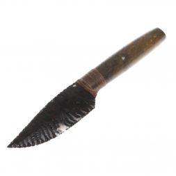 Нож из обсидиана и зеленой яшмы 26х4х2,5 см