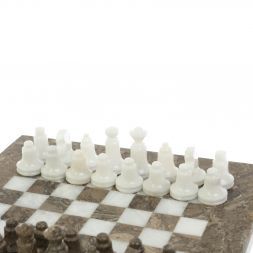 Шахматы &amp;quot;Сувенирные&amp;quot; белый мрамор, ракушечник доска 20х20 см