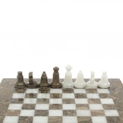 Шахматы &amp;quot;Сувенирные&amp;quot; белый мрамор, ракушечник доска 20х20 см