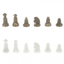 Шахматы &amp;quot;Сувенирные&amp;quot; белый мрамор, ракушечник доска 20х20 см