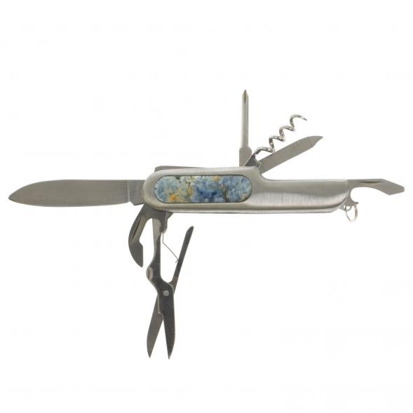 Нож мультитул складной 7 в 1 с камнем кианит 129616