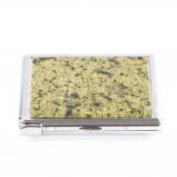 Портсигар 10 сигарет с зажигалкой камень змеевик светлый