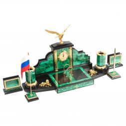 Настольный набор &amp;quot;Президент&amp;quot; камень малахит