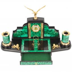 Настольный набор &amp;quot;Президент&amp;quot; камень малахит