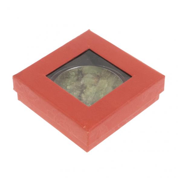 Зеркало круглое из камня желтый апатит цвет серебро 127183