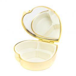 Таблетница &amp;quot;Сердце&amp;quot; на 3 отделения тигровый глаз цвет золото