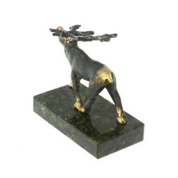 Статуэтка &amp;quot;Олень шагает&amp;quot; бронза змеевик