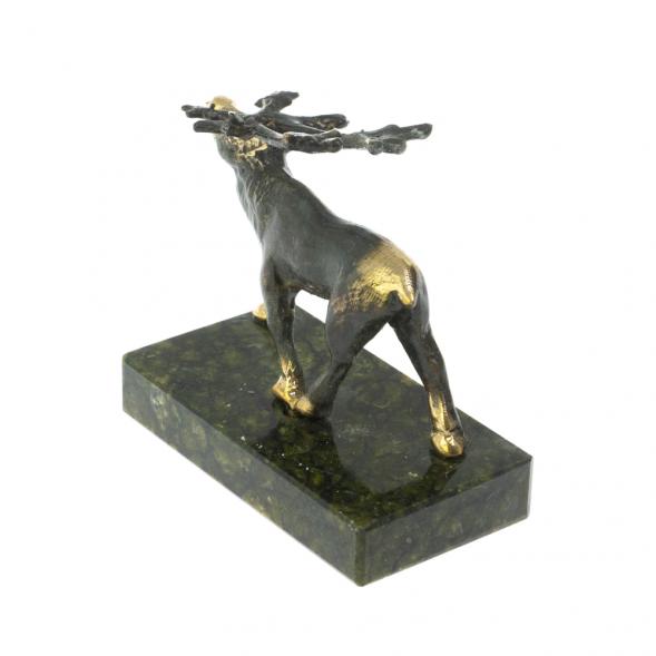 Статуэтка &amp;quot;Олень шагает&amp;quot; бронза змеевик 128670