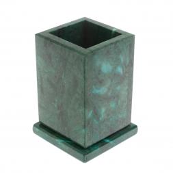 Карандашница из змеевика 8х8х11,5 см