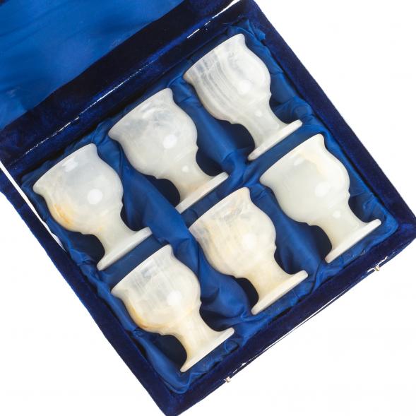 Набор рюмок &amp;quot;Тюльпан&amp;quot; 40 мл из оникса 6шт 5х7см в футляре (2х3) 121933