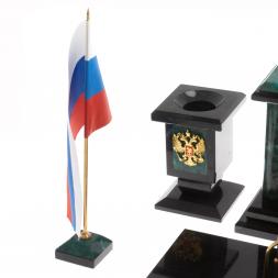 Настольный набор "Лев" из змеевика