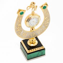 Часы "Подкова на счастье" камень малахит Златоуст