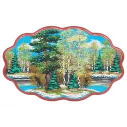 Панно с рисунком из камня &amp;quot;Весенний пейзаж&amp;quot; 45х29 см