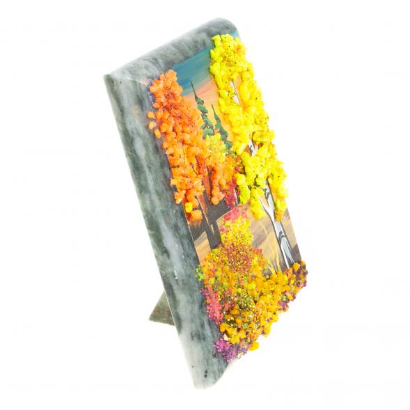 Настольное панно из камня &amp;quot;Осень&amp;quot; 7,5х10 см 117435