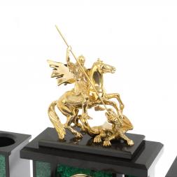 Настольный набор "Георгий Победоносец" из малахита