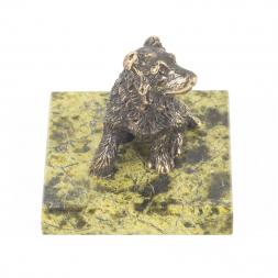 Статуэтка из бронзы и змеевика &amp;quot;Собачка средняя №3&amp;quot;