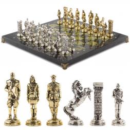 Шахматы &amp;quot;Великая Отечественная война&amp;quot; 44х44 см камень змеевик