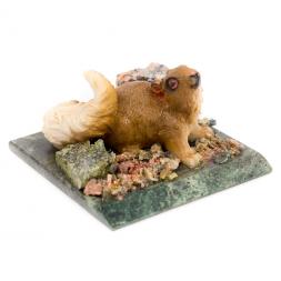 Сувенир &amp;quot;Белка&amp;quot; змеевик самоцветы