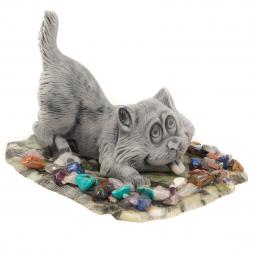Сувенир &amp;quot;Котенок играет&amp;quot; из мрамолита