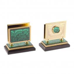 Настольный набор &amp;quot;Лев&amp;quot; малахит