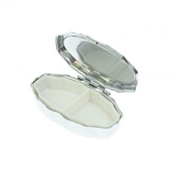 Таблетница эллипс на 2 отделения камень тигровый глаз 6х3,5х2 см