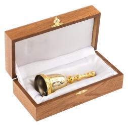 Колокольчик подарочный "Родонит" в деревянном футляре Златоуст