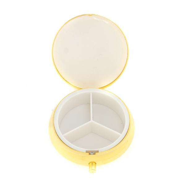 Таблетница на 3 отсека камень тигровый глаз цвет золото 127350