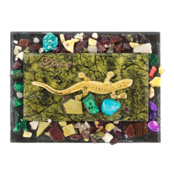 Магнит с прямой ящерицей &amp;quot;Урал&amp;quot; змеевик 120078