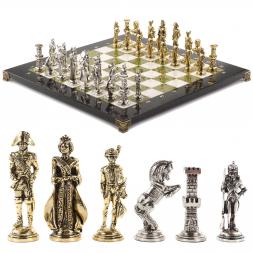 Шахматы &amp;quot;Отечественная война 1812 г.&amp;quot; доска 40х40 см мрамор змеевик