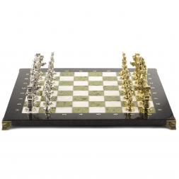 Шахматы &amp;quot;Отечественная война 1812 г.&amp;quot; доска 40х40 см мрамор змеевик